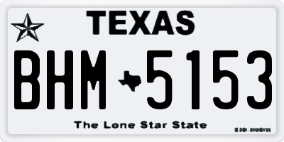 TX license plate BHM5153