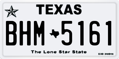 TX license plate BHM5161
