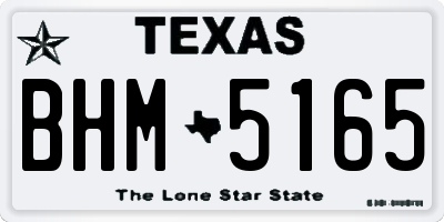 TX license plate BHM5165