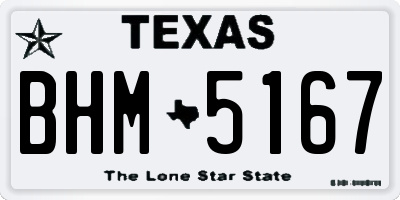 TX license plate BHM5167