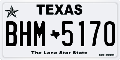 TX license plate BHM5170