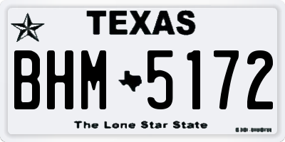 TX license plate BHM5172
