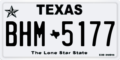 TX license plate BHM5177