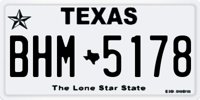 TX license plate BHM5178