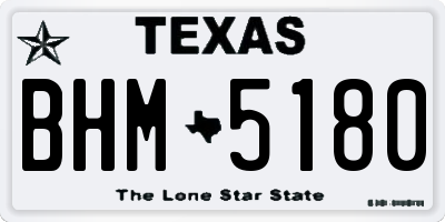 TX license plate BHM5180