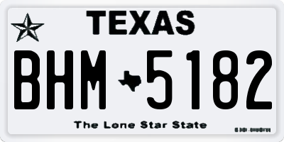 TX license plate BHM5182