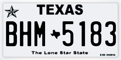 TX license plate BHM5183