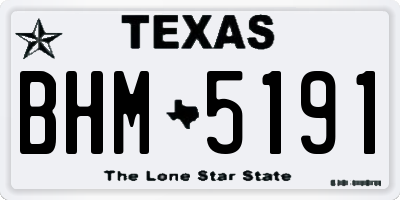 TX license plate BHM5191