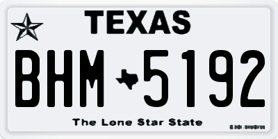 TX license plate BHM5192