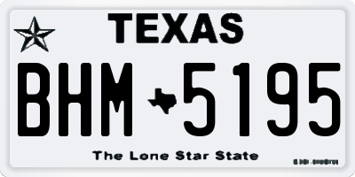 TX license plate BHM5195