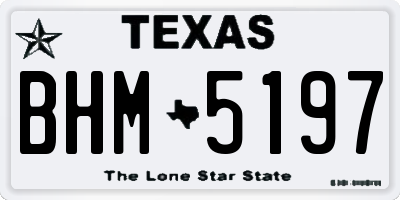 TX license plate BHM5197
