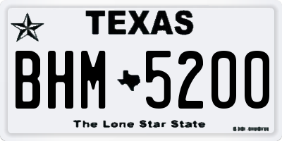 TX license plate BHM5200