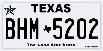 TX license plate BHM5202