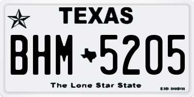 TX license plate BHM5205