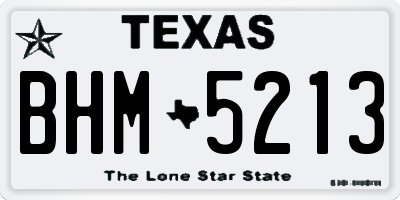 TX license plate BHM5213