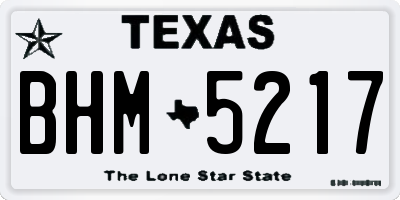 TX license plate BHM5217