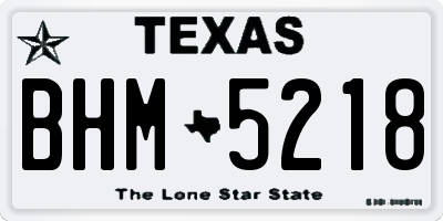 TX license plate BHM5218