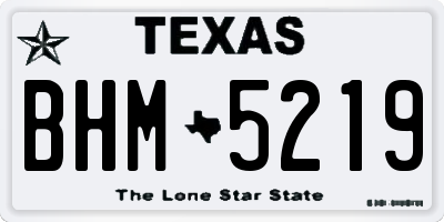 TX license plate BHM5219