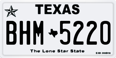TX license plate BHM5220