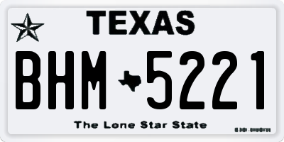 TX license plate BHM5221