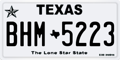 TX license plate BHM5223