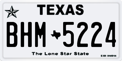 TX license plate BHM5224