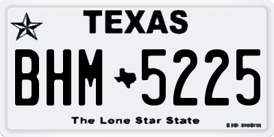 TX license plate BHM5225