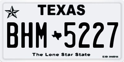 TX license plate BHM5227