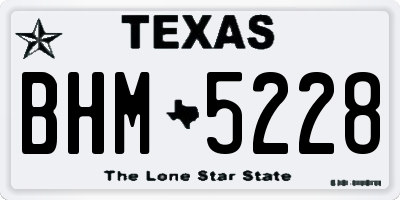 TX license plate BHM5228