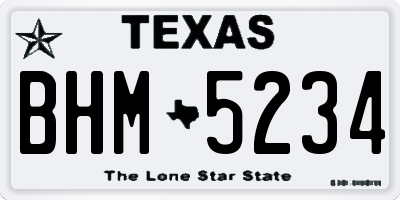 TX license plate BHM5234