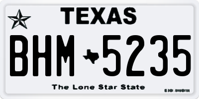 TX license plate BHM5235