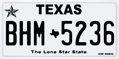 TX license plate BHM5236