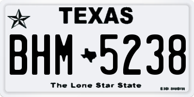 TX license plate BHM5238