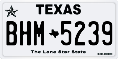 TX license plate BHM5239
