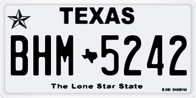 TX license plate BHM5242