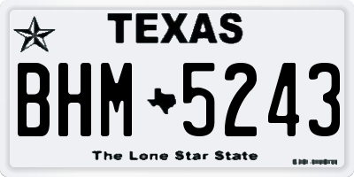 TX license plate BHM5243