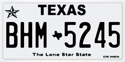 TX license plate BHM5245