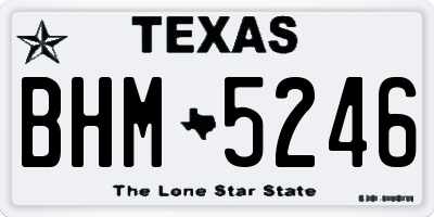 TX license plate BHM5246