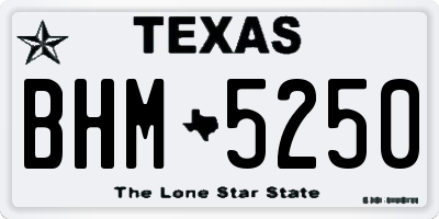 TX license plate BHM5250