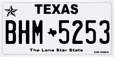 TX license plate BHM5253