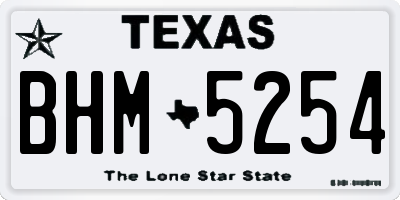TX license plate BHM5254