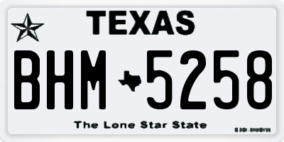TX license plate BHM5258