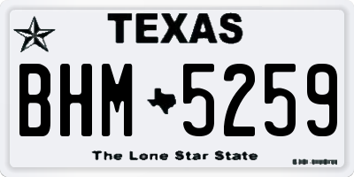 TX license plate BHM5259