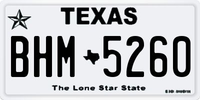 TX license plate BHM5260