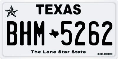 TX license plate BHM5262