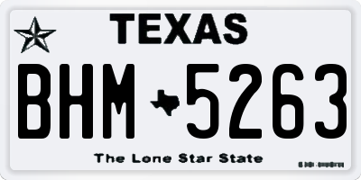 TX license plate BHM5263