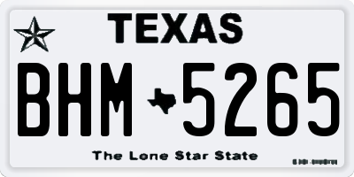 TX license plate BHM5265