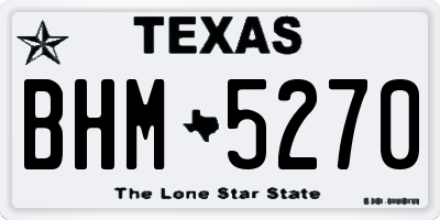 TX license plate BHM5270