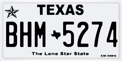 TX license plate BHM5274