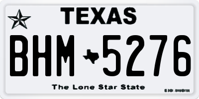 TX license plate BHM5276